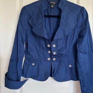 White House Black Market Royal Blue Blazer with Silver Buttons